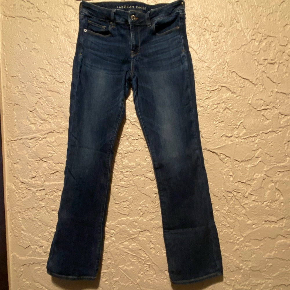 American Eagle dark wash skinny kick jeans